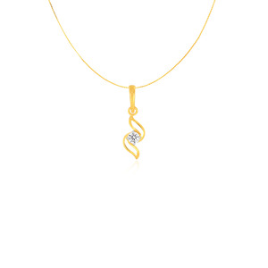 Colgante minimalista de oro amarillo para mujer con diamantes cultivados en laboratorio de corte brillante redondo para uso diario. - Product Image 1