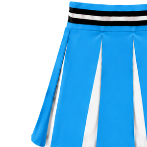 Jupe plissée bleu ciel pour femmes, taille haute, uniforme d'équipe athlétique, performance de danse, entraînement, compétition, vêtements de sport - Product Image 3