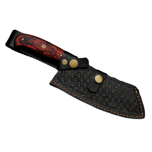 Cuchillo de Chef Burraq Hecho a Mano con Acero de Damasco de Grado Industrial/DIY, Multifuncional, con Funda de Cuero, OEM/ODM Disponible - Product Image 3