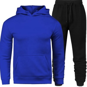 Traje deportivo liso para hombre, chándal con capucha, Conjunto de sudadera en blanco, entrenamiento, sanzug, de fábrica - Product Image 5