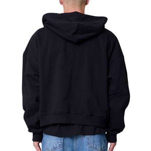 Sudadera con capucha extragrande para hombre, con cremallera completa, de forro polar grueso, hombros caídos, estilo urbano, fabricante OEM - Product Image 2