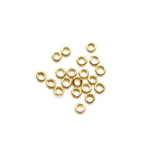 14k Solid Yellow Gold Open Jump <b>Rings</b> 3mm 20 Gauge (10 Pieces) Jewelry Findings & Components - Product Image 3