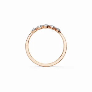 Elegante Anillo de Diamantes de Corte Brillante Cultivados en Laboratorio, Quinteto de Brillo Ingeborg, Oro, Certificado IGI, Joyería de Lujo para Mujer, India - Product Image 4