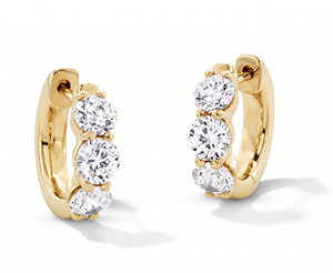 <b>Hoops</b> earrings Diamond Earrings Gold And <b>Silver</b> Earrings Lab Grown Diamond Earrings Fine Jewelry for Women - Product Image 1