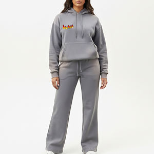 Conjunto Deportivo de 2 Piezas para Mujer con Logotipo Personalizado, Sudadera con Capucha y Bolsillo, Pantalones Deportivos Holgados Informales para Todas las Temporadas - Product Image 4