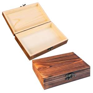 Boîte de rangement artisanale en bois non fini, boîte à souvenirs rectangulaire, organisateur de bijoux, cadeau - Product Image 2