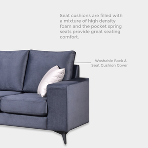 Juego de Sofá Seccional Rectangular Minimalista Goodnite, Tela Ecológica Cómoda, Cojín de Alta Densidad, Respaldo Acolchado, Brazos Acolchados - Product Image 6