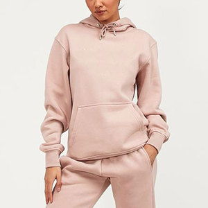 Sudaderas con capucha casuales de moda para mujer, tallas grandes, OEM, logotipo personalizado, forro polar, color sólido, antipilling, transpirables. - Product Image 3