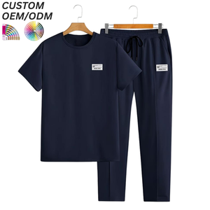 Ensemble T-shirt et short décontracté en coton tricoté respirant pour homme, style streetwear, léger, été, avec logo personnalisé, OEM ODM, fournisseur de marques - Product Image 5