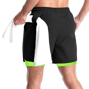 Double-<b>layer</b> Sports Shorts with Drawstring for Summer Fitness Training and Fashionable Sports Shorts - Product Image 4