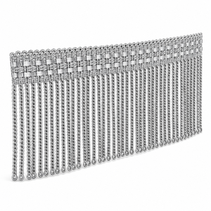 Silver Woven Chain Bullion <b>Wire</b> Rhinestone Trimming Garment Decoration Durable Metal Look Custom Size - Product Image 4