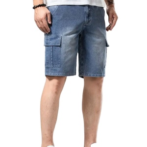 Streetwear High Quality Custom Breathable Light Knitted Straight Denim Shorts <b>Men</b> Summer Trending New Fashion Outdoor Wear - Product Image 1