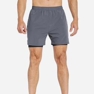 Shorts de sport 2 en 1 pour hommes, shorts d'été pour entraînement en salle de sport, fitness, avec poches, shorts de course et d'équitation - Product Image 1