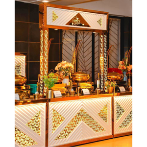 Comptoir de buffet traiteur en acier inoxydable doré - Product Image 3