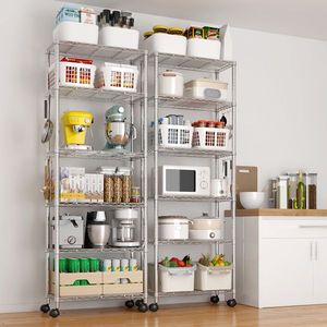 Scaffalatura Metallica Robusta NSF da 185 cm (72,83 pollici) con Ruote, Capacità 460 kg, Ripiani Regolabili per Garage e Magazzini - Product Image 4