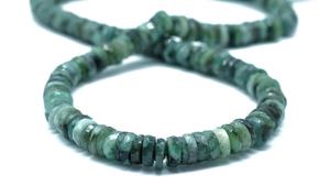 Perles en forme de roue facettées émeraude de 6 mm avec trou central percé de 0,50 mm pour la fabrication de bijoux et l'artisanat - Product Image 3