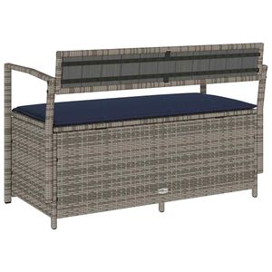 Banc de rangement de jardin bleu marine et gris pour terrasse - Product Image 6