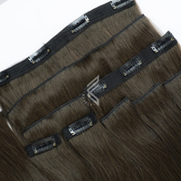 Extensions à clipser en cheveux naturels de haute qualité, cheveux vierges à cuticules alignées, cheveux européens, teinture Fumi, double trame machine