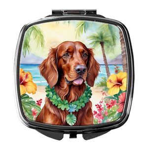 Irish Setter luau กระจกแต่งหน้าขนาดกะทัดรัดใช้ตกแต่งแบบพกพาพับได้สำหรับผู้หญิงและเด็กผู้หญิงไอเดียของขวัญที่ยอดเยี่ยม! - Product Image 1