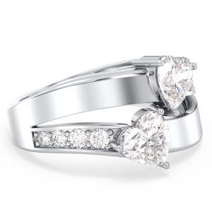 Anillos de compromiso y promesa REYES GRA de plata de ley 925 con moissanita en forma de corazón de 1.79 quilates para mujer, joyería fina de lujo. - Product Image 3
