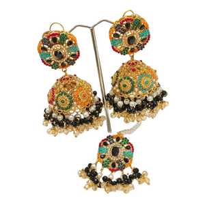 Boucles d'oreilles élégantes en perles, parures de bijoux fantaisie plaquées or, collection de bijoux de mariée et de fiançailles pour femmes, pour un usage quotidien et longue tenue - Product Image 1