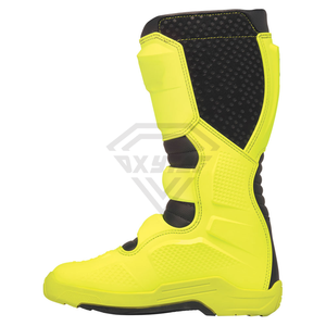 Yellow Mid-Calf Moto Boots With Buckle Strap Breathable PU Upper Rubber Outsole Midsole Mesh Lining Wholesale Rate OEM Custom - Product Image 4