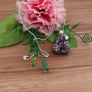 Vintage Minimalist Amethyst Baguette Row <b>Pendant</b> Stackable Purple <b>Crystal</b> Unisex Sterling Silver Platinum Plated Jewelry Factory - Product Image 5