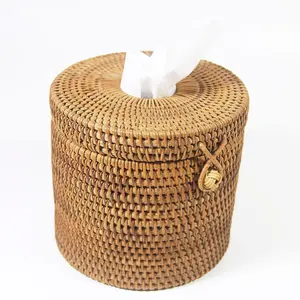 Vietnam High Quality Paper Roll Tissue Rattan Tissue Box Kitchen Paper Towel Holder With Reasonable Price
