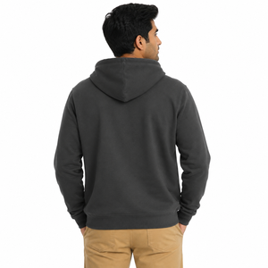 Nouveau style hiver – Sweats à capuche décontractés doublés, couleur unie, service OEM, logo personnalisé, 350 grammes, coupe ample, style hip-hop, en polaire pour hommes - Product Image 2