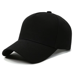 Patch House <b>Black</b> 6-Panel <b>Baseball</b> <b>Cap</b> Adjustable Unisex Solid Color Cotton Twill Casual Hat for Adults - Product Image 1