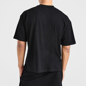 Ensemble deux pièces homme été en coton respirant, t-shirt oversize à épaules tombantes et short, design uni - Product Image 2