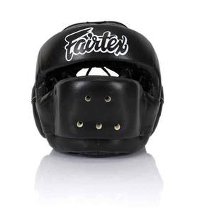Protège-tête de boxe intégral Fairtex noir personnalisé en cuir de vachette, équipement d'entraînement protecteur - Product Image 2