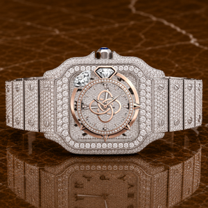 Reloj Cronógrafo Analógico de Acero Inoxidable con Diamantes Moissanite Estilo Hip Hop para Hombre, Completamente Cubierto de Piedras VVS, Edición Limitada de Lujo - Product Image 1