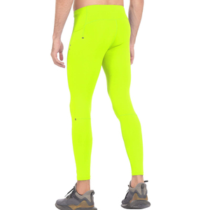 Men's Quick-Drying Breathable Compression Yoga Leggings with Custom Patch Pocket Elastic Waist <b>Tight</b> Pants Stretch Legging - Product Image 3