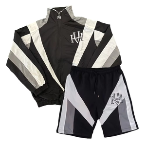 Conjunto Deportivo de Chaqueta y Pantalones Cortos con Bloques de Color para Hombre, al por Mayor, con Logotipo Personalizado, Proveedor OEM de Ropa Deportiva - Product Image 2