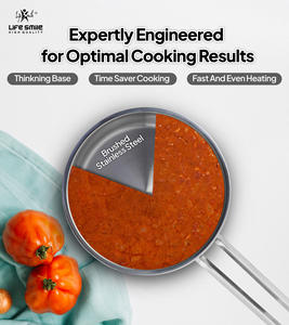 Casserole de luxe en acier inoxydable 18/10 avec couvercle en verre trempé et fond compatible induction - Product Image 4