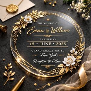 การ์ดเชิญอะคริลิคแบบกำหนดเอง การ์ดอวยพรอะคริลิค การ์ดเชิญงานแต่งงาน การ์ดเชิญงานเลี้ยงสุดหรูสำหรับแขก - Product Image 3