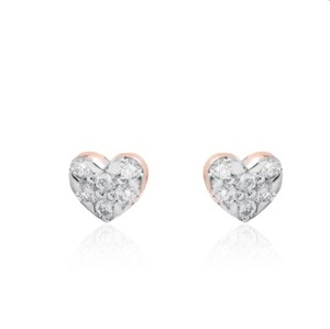Heart Shape CZ Diamond <b>Earrings</b> 14KT Gold Elegant Bridal Wedding Party Engagement Jewelry Women 0.980 GM - Product Image 6
