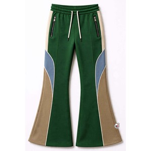 Mens Flare Pants <b>Elastic</b> <b>Waist</b> Drawstring Color Blocked Fashion Side Pockets Breathable Knitted Fabric Casual Style Autumn Wear - Product Image 3