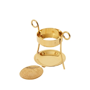 Élégant brûleur d'encens en laiton doré et résine, support chauffe-bougie à tealight avec écran amovible pour encens, myrrhe et spa aromatique - Product Image 2