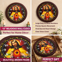 Horloge murale en plastique personnalisée Liviya Blessings Jesus, couleur personnalisée, boîte cadeau, impression numérique, logo personnalisé, cadeau promotionnel