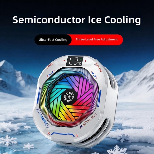 TH12 Colorful Light Effect Semiconductor Ice Cooling Mobile Gaming Phone Cooler