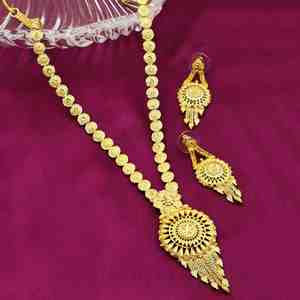 Collares Largos Chapados en Oro Micro de 14K, 18K, 24K al por Mayor, Joyería India con Diseño Floral, Joyería de Moda de Latón Relleno de Oro - Product Image 1