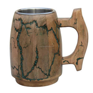 Tasse en bois faite à la main de haute qualité avec acier et cuillère pour bureau à domicile ou approvisionnement en gros d'hôtel - Product Image 4