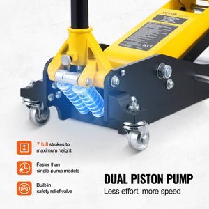 2 Ton resistente a doppio pistone pompa rapida basso profilo martinetti per auto - Product Image 4