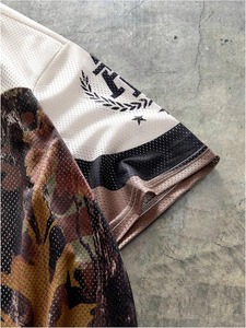 White Camo Number 22 Mesh T-Shirt Short Sleeve Crew Neck Unisex Breathable Casual Sport Style All Seasons Wear - Product Image 5