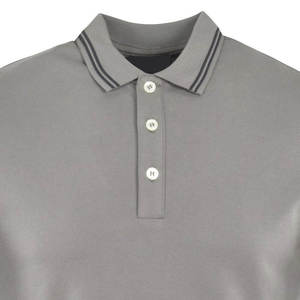 Polo de Manga Corta Gris para Hombre, de Algodón, Tejido Transpirable, Color Sólido, Estilo Casual, Corte Regular, Diseño con Botones - Product Image 6