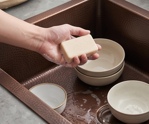 Évier de cuisine carré en cuivre fait main de qualité supérieure, à cuve unique, à poser sur le comptoir, finition rustique mate brossée - Product Image 5