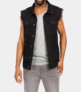 Chaleco vaquero para hombre, rasgado, de invierno, transpirable, con forro polar, cálido, negro, sin mangas, corte ajustado, informal, tipo chaqueta. - Product Image 3