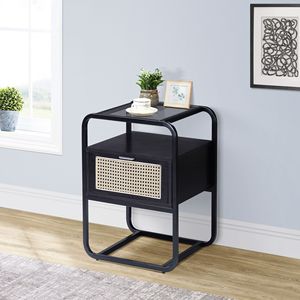 <b>Black</b> Accent <b>Console</b> Table with Glass Top - Product Image 1
